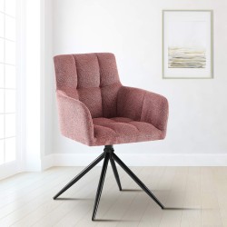 Silla de comedor Jonah en tela rojo rubí