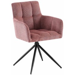Silla de comedor Jonah en tela rojo rubí