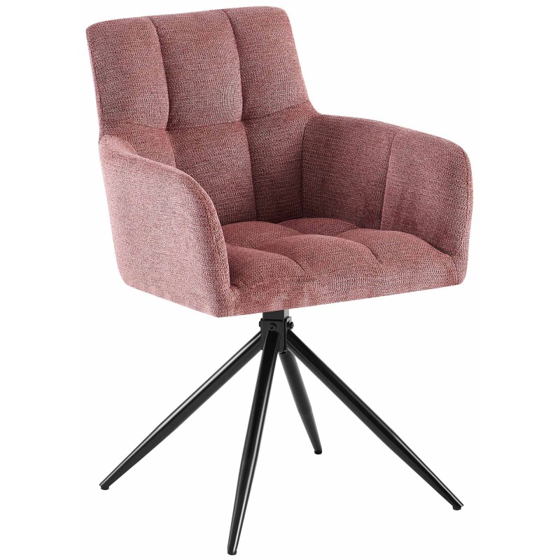 Silla de comedor Jonah en tela rojo rubí