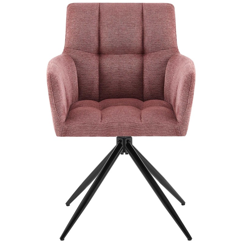 Silla de comedor Jonah en tela rojo rubí