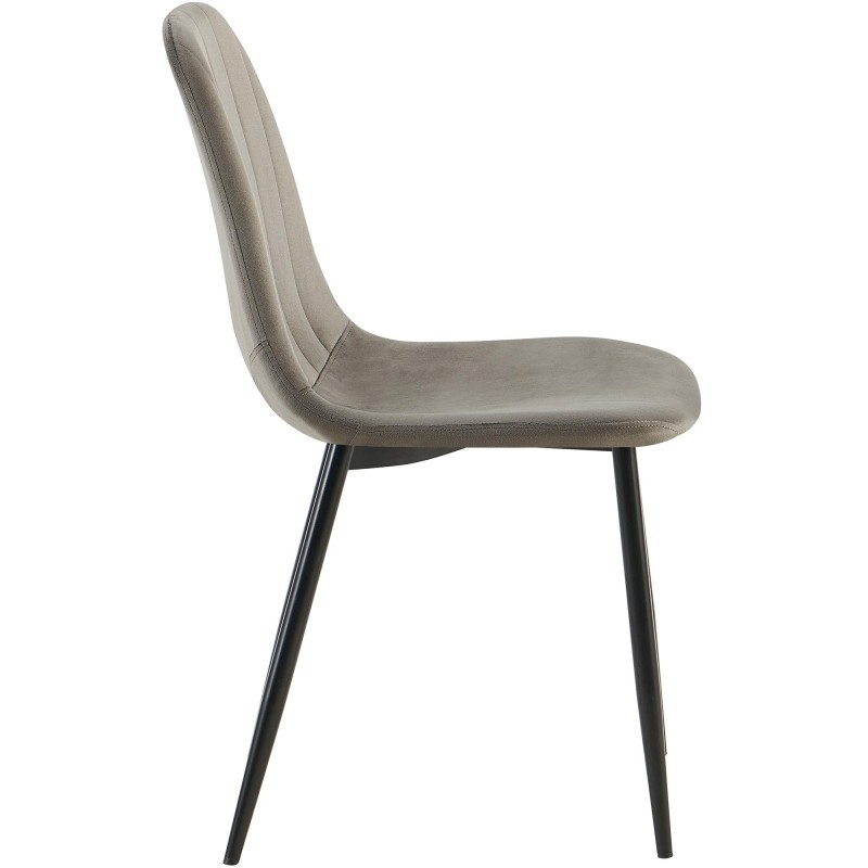 Juego de 4 sillas de comedor Baxter en terciopelo antracita