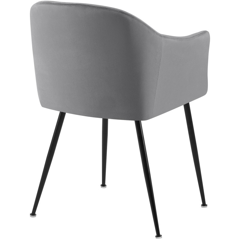 Silla de comedor Jaysie de terciopelo gris oscuro