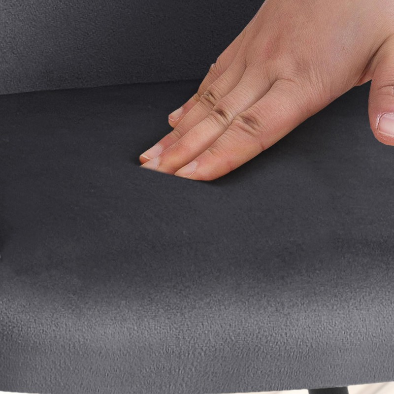 Silla de comedor Jaysie de terciopelo gris oscuro