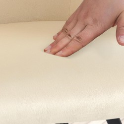 Silla de comedor Jaysie de terciopelo color crema