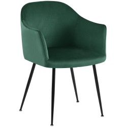 Silla de comedor Jaysie de terciopelo verde oscuro