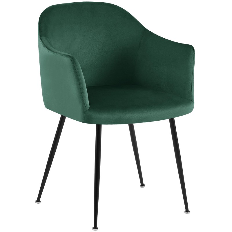 Silla de comedor Jaysie de terciopelo verde oscuro