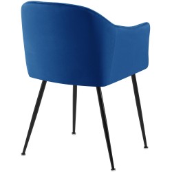 Silla de comedor Jaysie de terciopelo azul oscuro