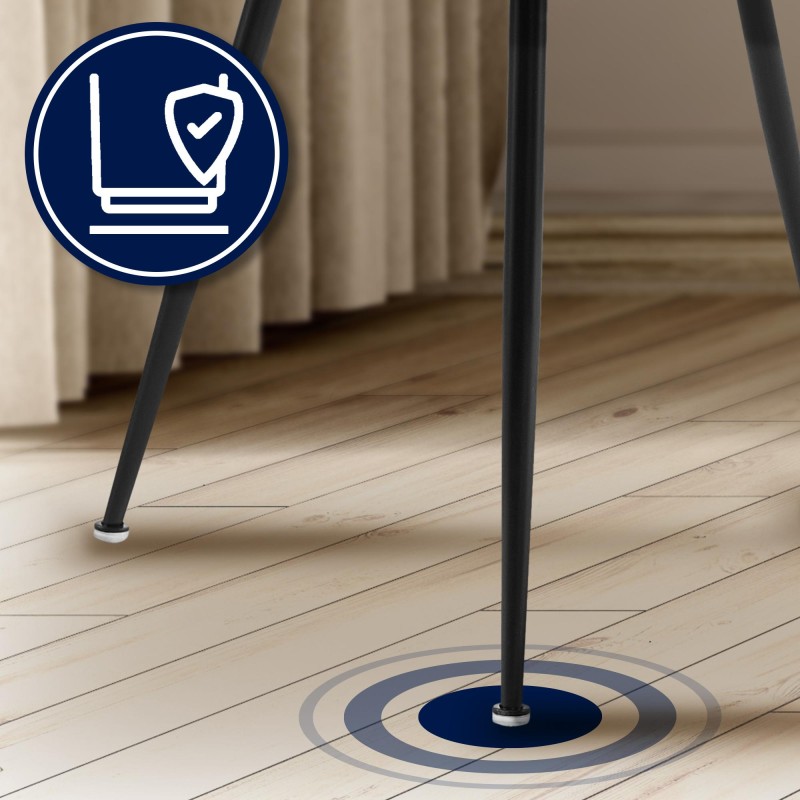 Silla de comedor Jaysie de terciopelo azul oscuro