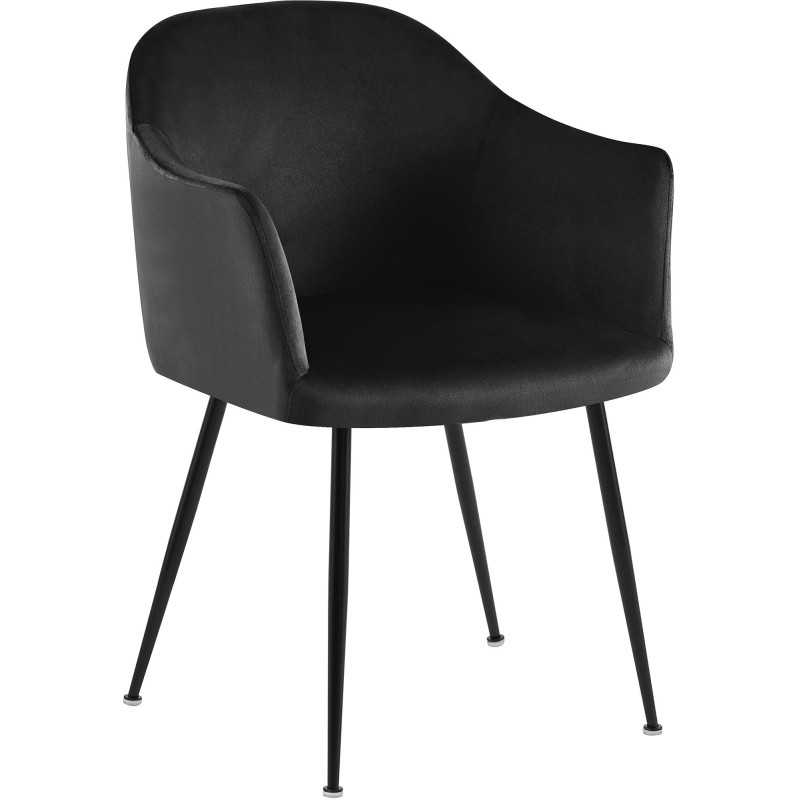 Silla de comedor Jaysie de terciopelo negro