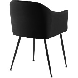 Silla de comedor Jaysie de terciopelo negro