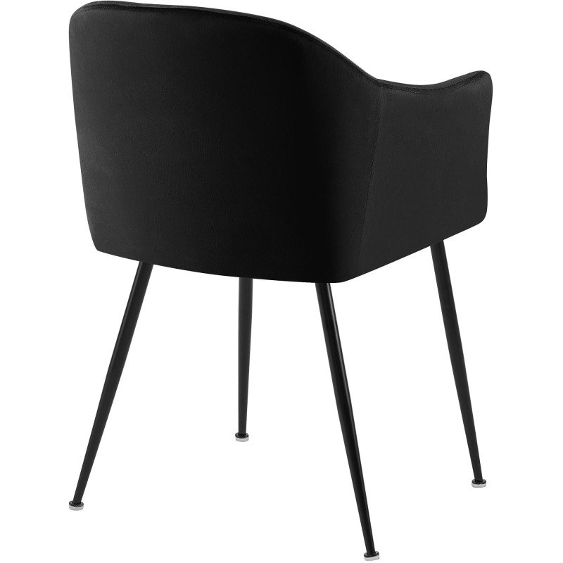 Silla de comedor Jaysie de terciopelo negro