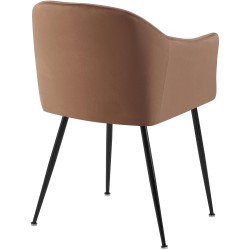 Silla de comedor Jaysie de terciopelo marrón