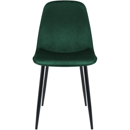 Juego de 2 sillas de comedor Maryam en terciopelo verde