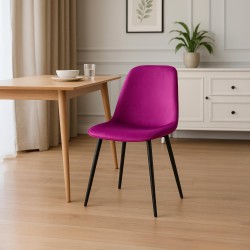 Silla de comedor Maryam de terciopelo morado
