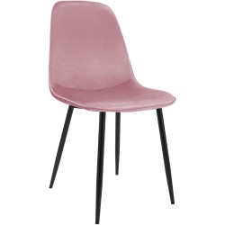 Silla de comedor Maryam en terciopelo rosa Silla de comedor Maryam en terciopelo rosa