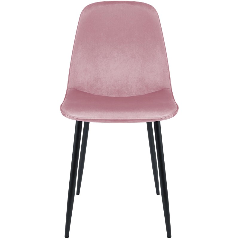Silla de comedor Maryam en terciopelo rosa