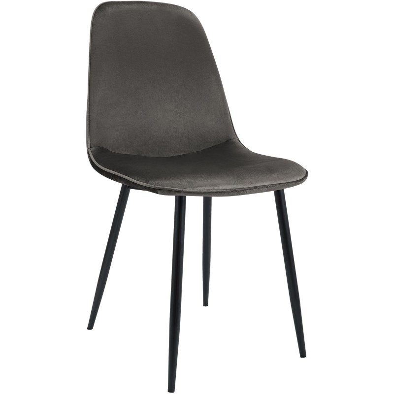 Silla de comedor Maryam en terciopelo antracita