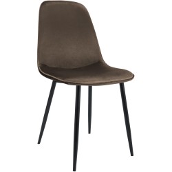 Silla de comedor Maryam de terciopelo marrón Silla de comedor Maryam de terciopelo marrón