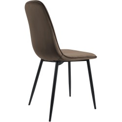 Silla de comedor Maryam de terciopelo marrón Silla de comedor Maryam de terciopelo marrón