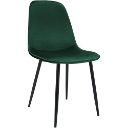 Silla de comedor Maryam de terciopelo verde Silla de comedor Maryam de terciopelo verde
