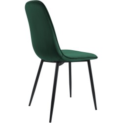 Silla de comedor Maryam de terciopelo verde Silla de comedor Maryam de terciopelo verde