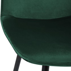 Silla de comedor Maryam de terciopelo verde Silla de comedor Maryam de terciopelo verde