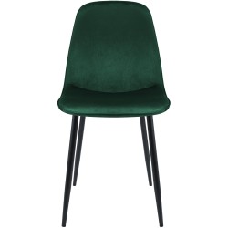 Silla de comedor Maryam de terciopelo verde Silla de comedor Maryam de terciopelo verde