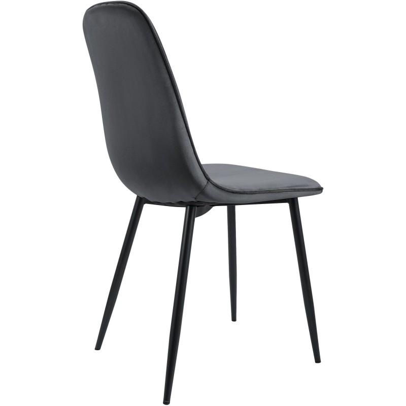 Silla de comedor Maryam en terciopelo gris oscuro
