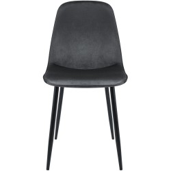 Silla de comedor Maryam en terciopelo gris oscuro Silla de comedor Maryam en terciopelo gris oscuro