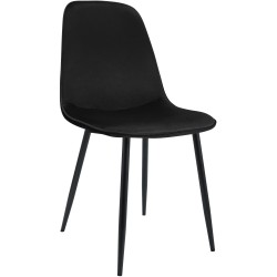 Silla de comedor Maryam de terciopelo negro
