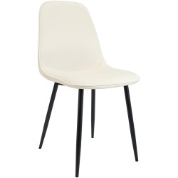 Silla de comedor Maryam de terciopelo color crema Silla de comedor Maryam de terciopelo color crema