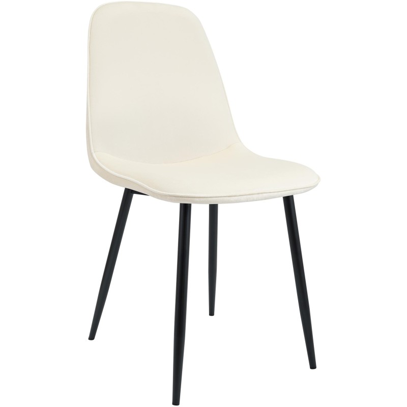 Silla de comedor Maryam de terciopelo color crema
