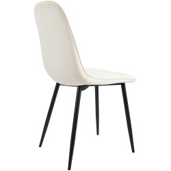 Silla de comedor Maryam de terciopelo color crema Silla de comedor Maryam de terciopelo color crema