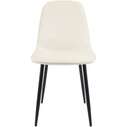 Silla de comedor Maryam de terciopelo color crema Silla de comedor Maryam de terciopelo color crema