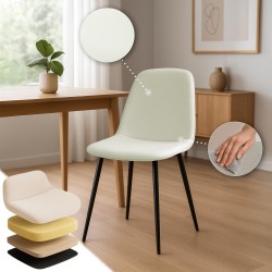 Silla de comedor Maryam en tela color crema Silla de comedor Maryam en tela color crema