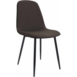 Silla de comedor Maryam en tela marrón Silla de comedor Maryam en tela marrón