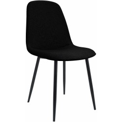 Silla de comedor Maryam en tela negra