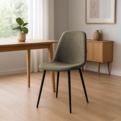 Silla de comedor Maryam en tela color topo
