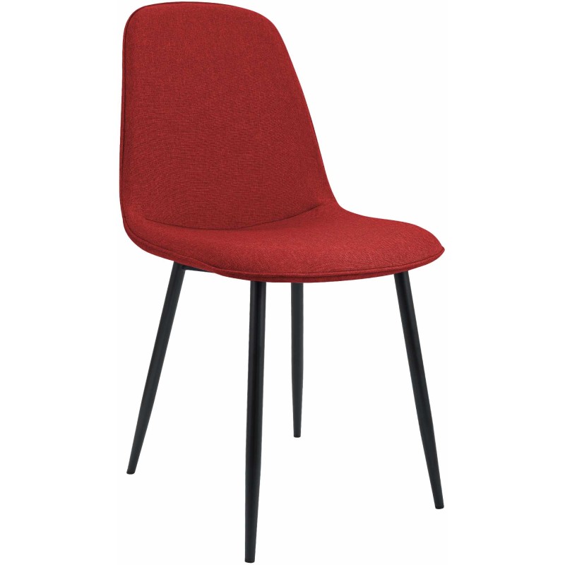 Silla de comedor Maryam en tela roja
