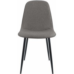 Silla de comedor Maryam en tela gris claro Silla de comedor Maryam en tela gris claro