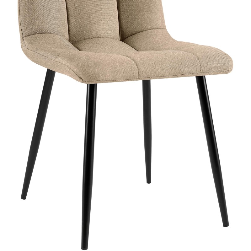 Silla de comedor Antibes en tela color topo