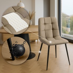 Silla de comedor Tilde en tela color topo