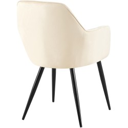 Silla de comedor Cheryl en terciopelo negro y crema