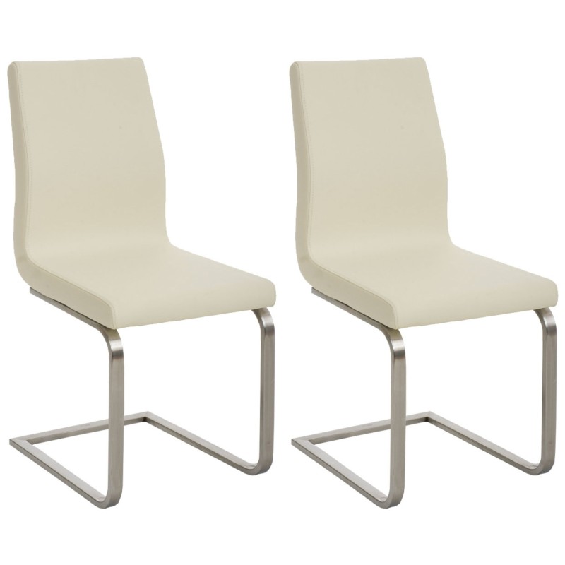 Juego de 2 sillas de comedor Belfort color crema Juego de 2 sillas de comedor Belfort color crema