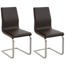 Juego de 2 sillas de comedor Belfort marrones