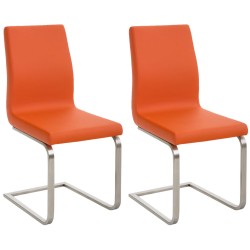 Juego de 2 sillas de comedor Belfort color naranja