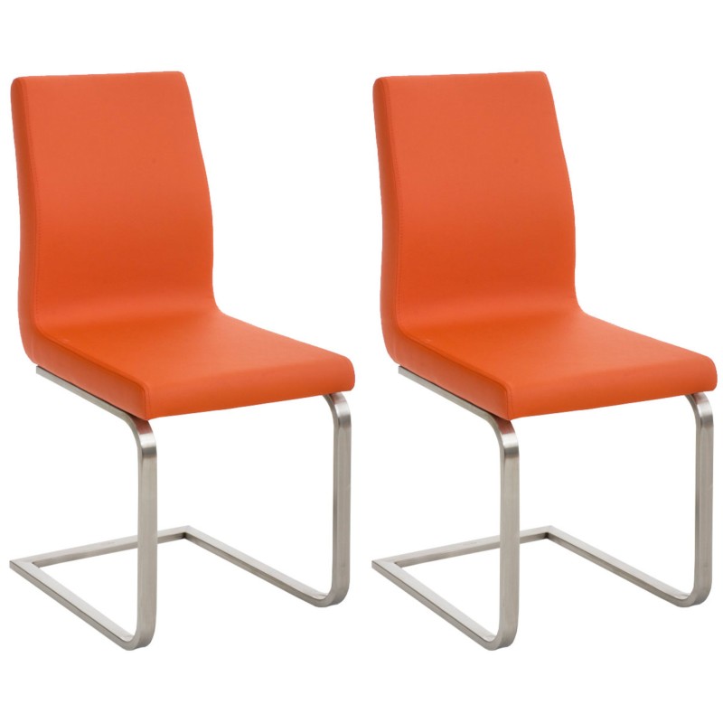 Juego de 2 sillas de comedor Belfort color naranja Juego de 2 sillas de comedor Belfort color naranja