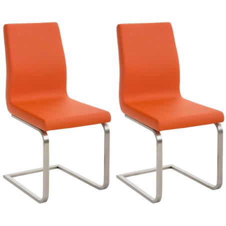 Juego de 2 sillas de comedor Belfort color naranja