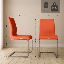 Juego de 2 sillas de comedor Belfort color naranja Juego de 2 sillas de comedor Belfort color naranja