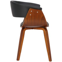 Juego de 2 sillas Bruce, piel sintética, nogal negro